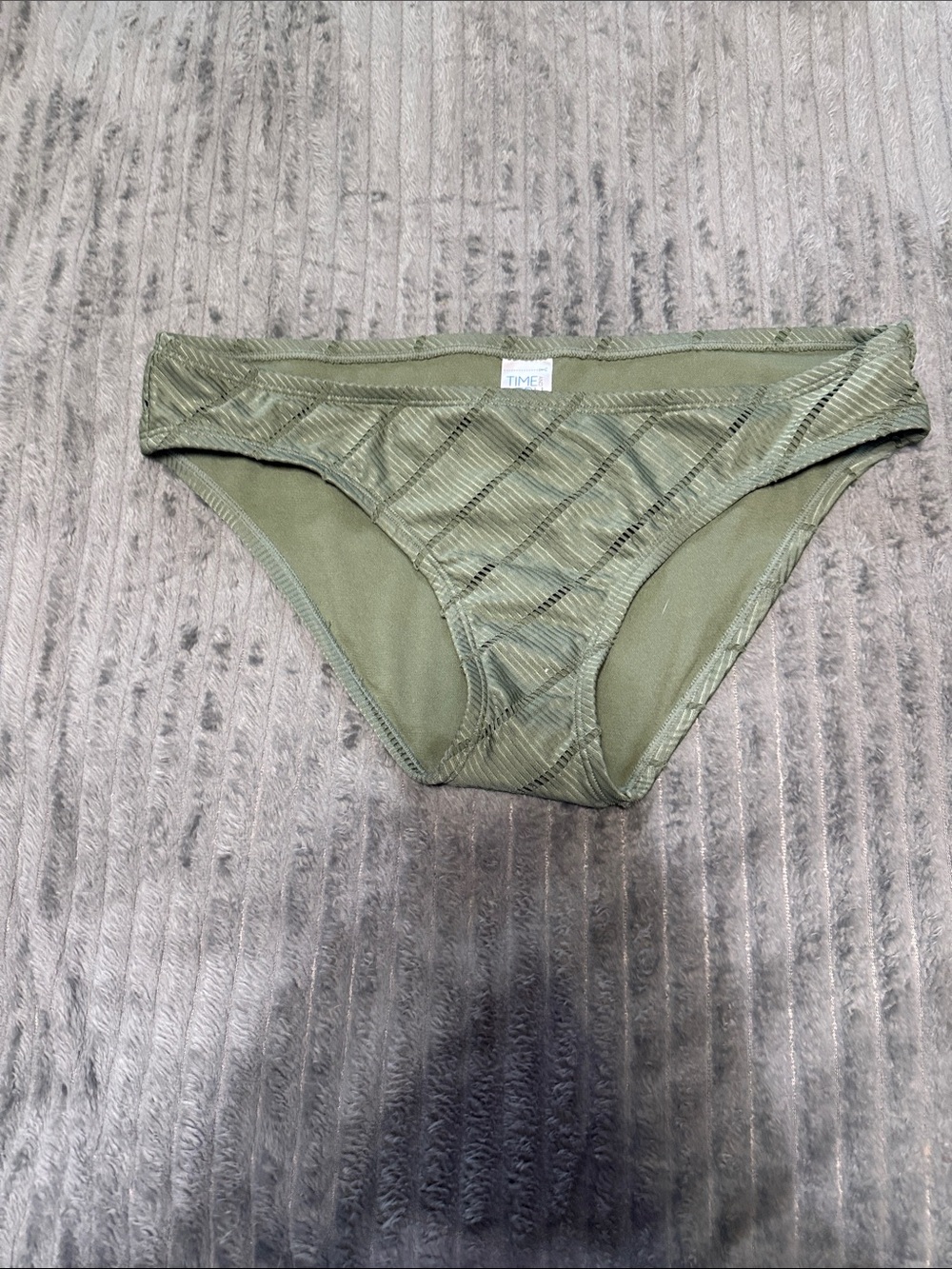 Time and Tru Olive Textured Bikini Bottom